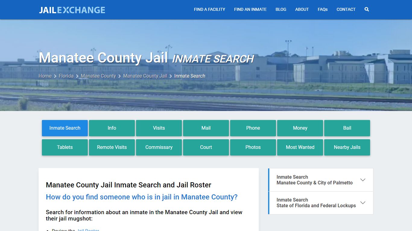 Manatee County Jail Inmate Search - Jail Exchange